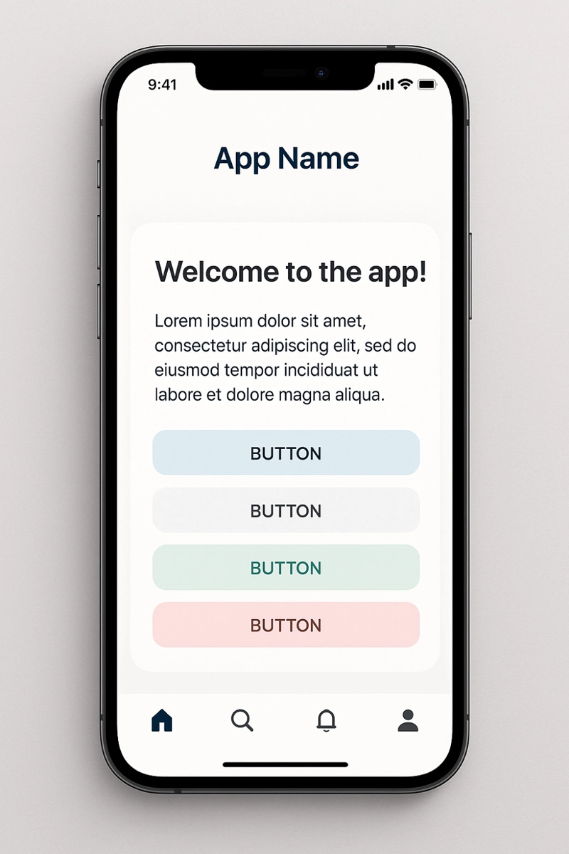 Generic mobile app mockup screenshot running on phone